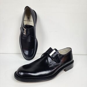 Bruno Magli Black Leather Buckle Oxfords, Size 11